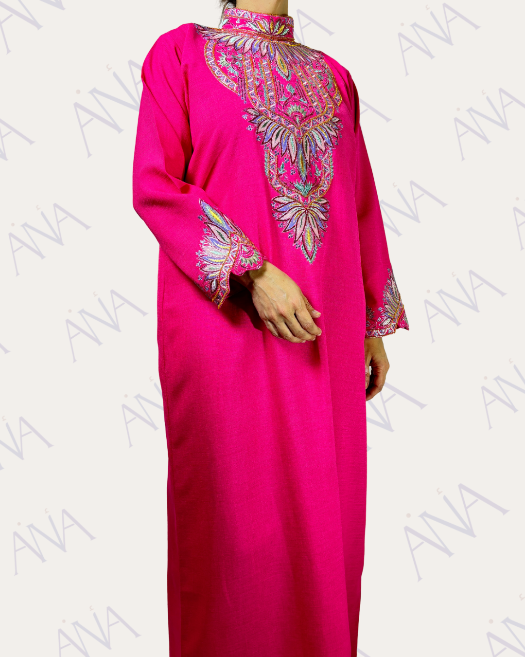 Ana Fuchsia High Neck Dress