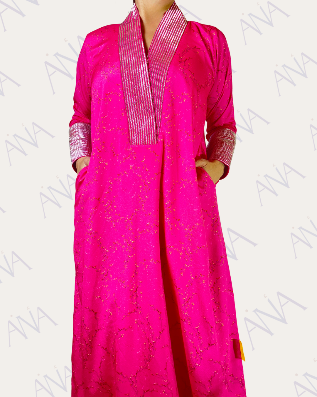 Ana Fuchsia Tally Neck Dress