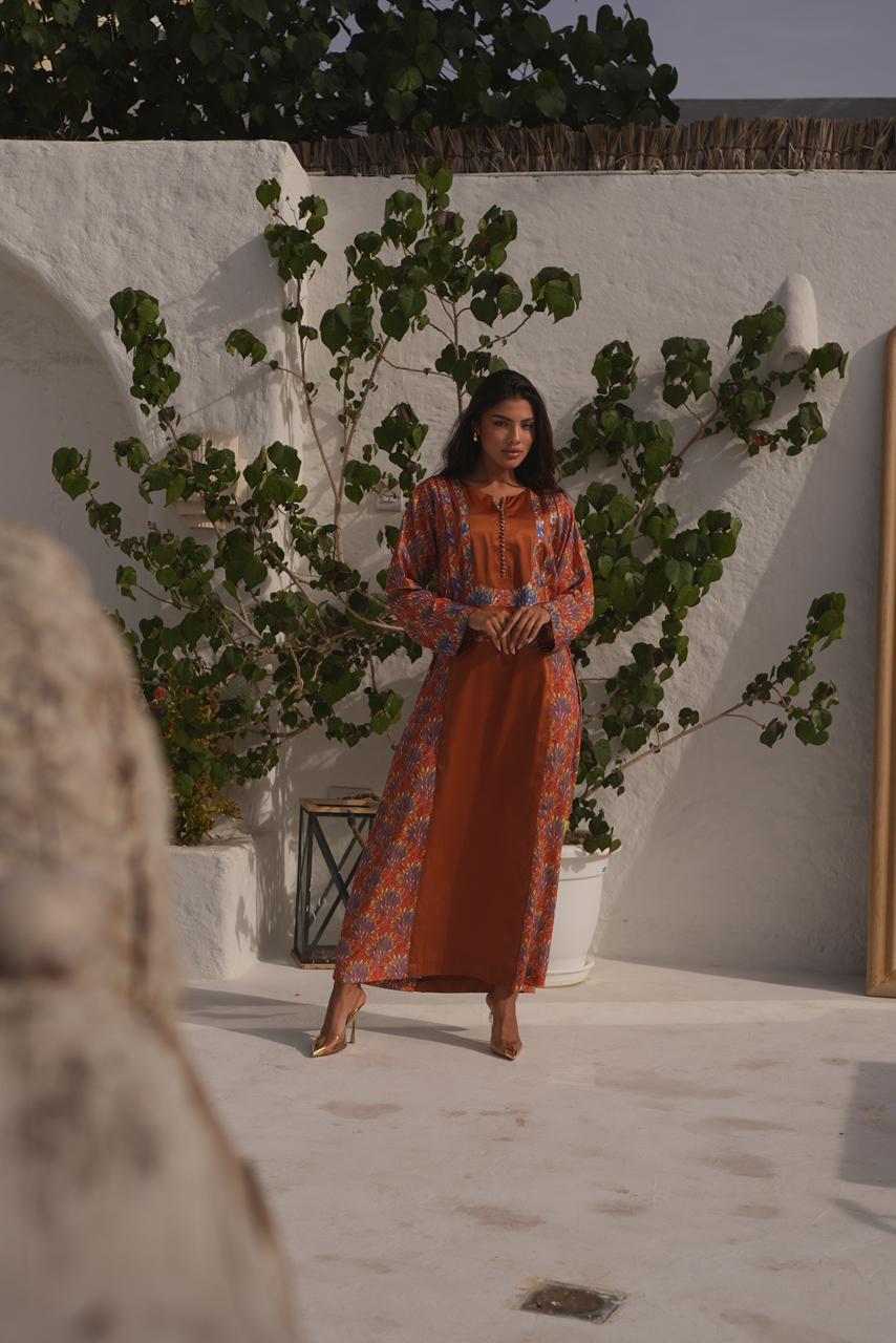 Burnt Orange Moroccan Jalabiya