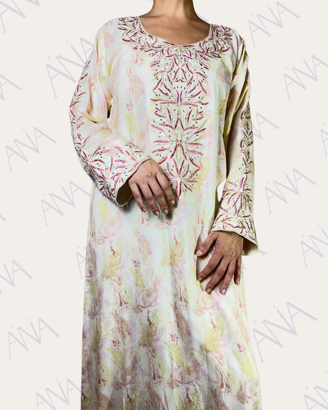 Ana Pink & Yellow Marble Dress