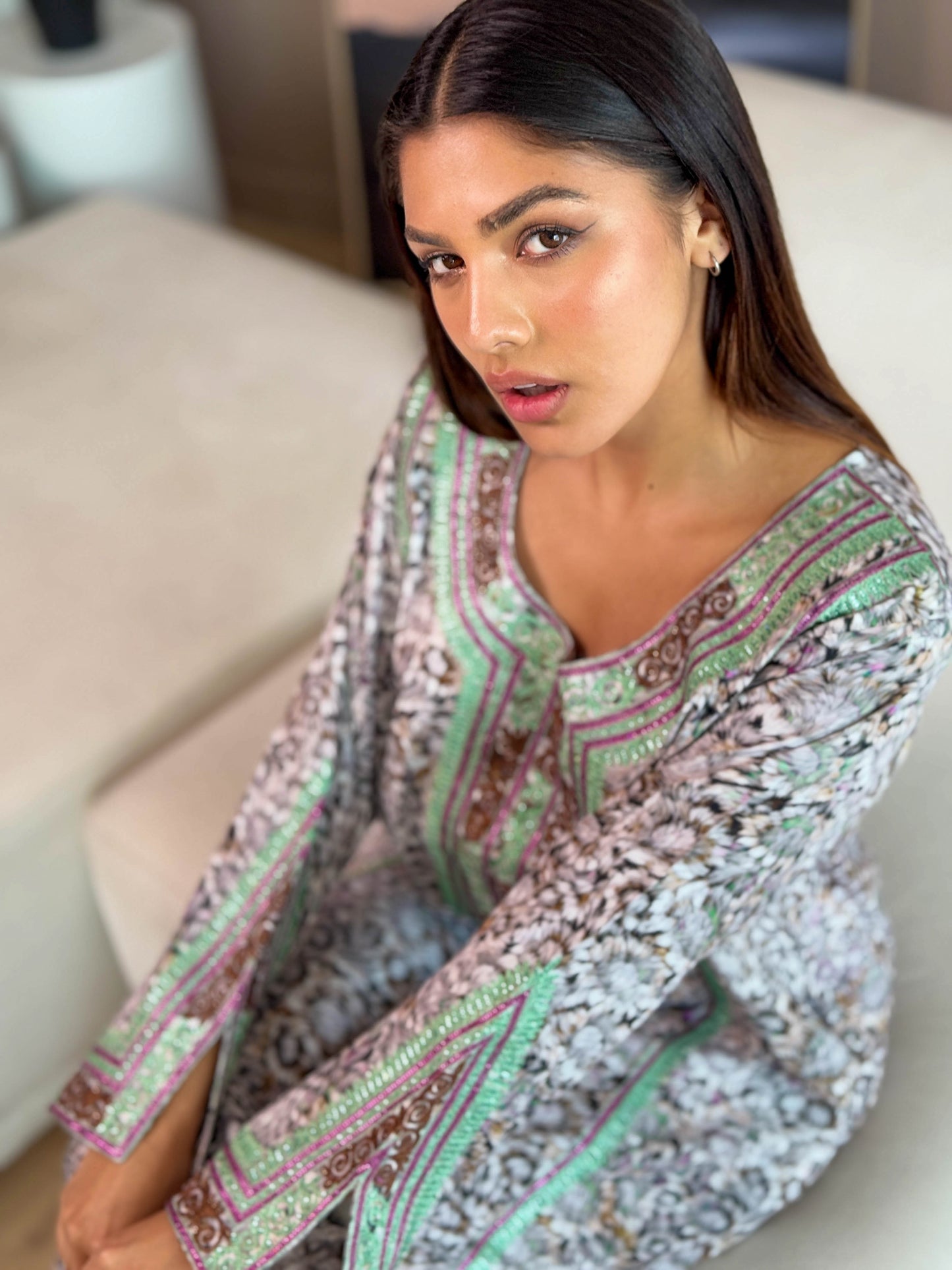 Ana Frosted Floral Dress