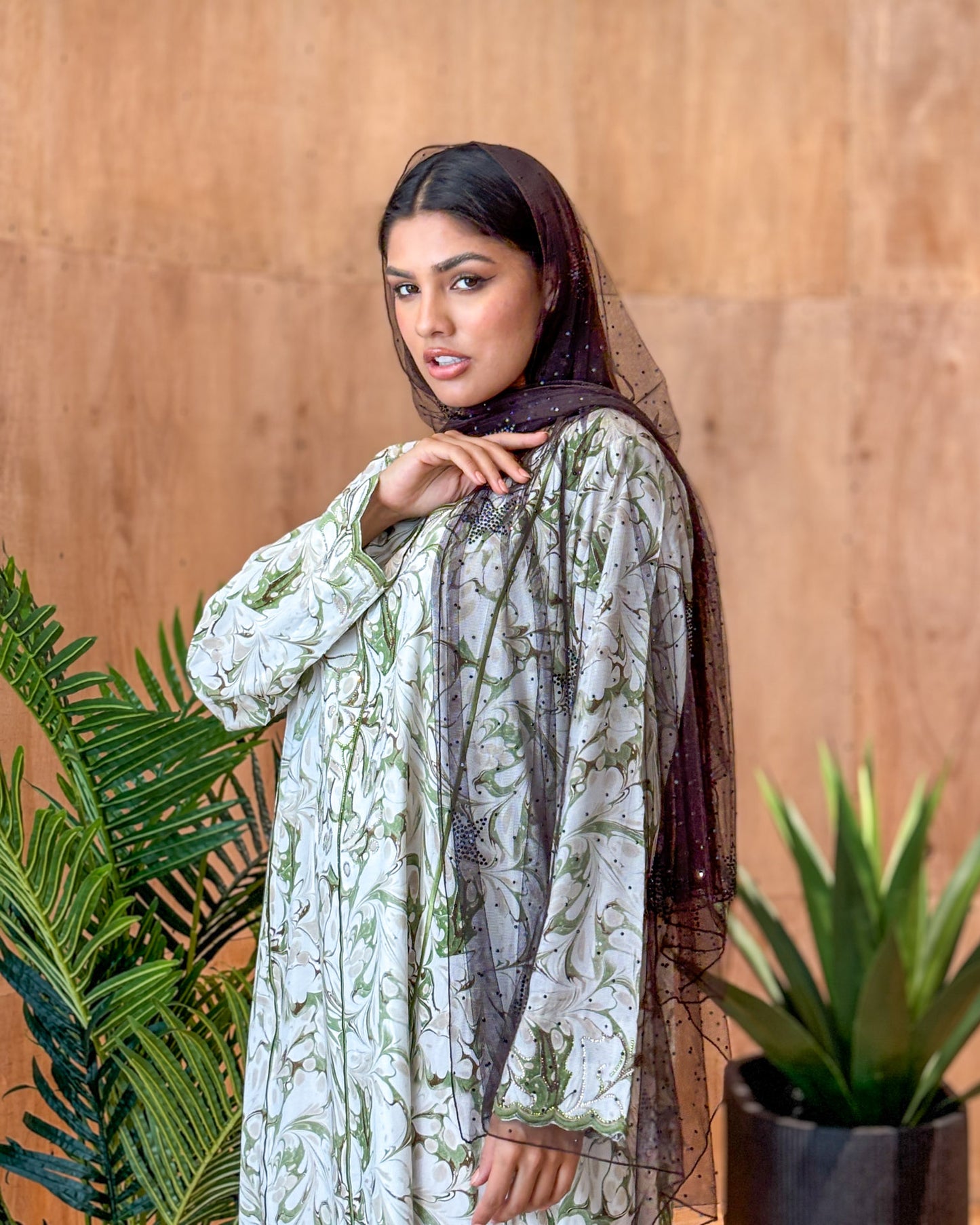 Ana Green Marble Dress