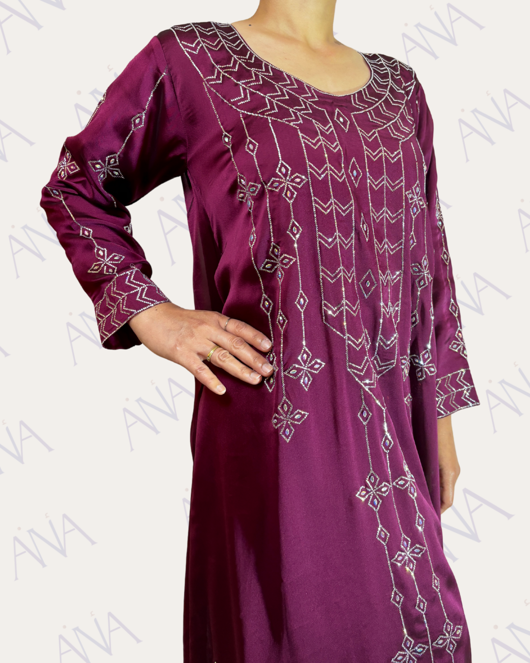 Ana Maroon Full Bling