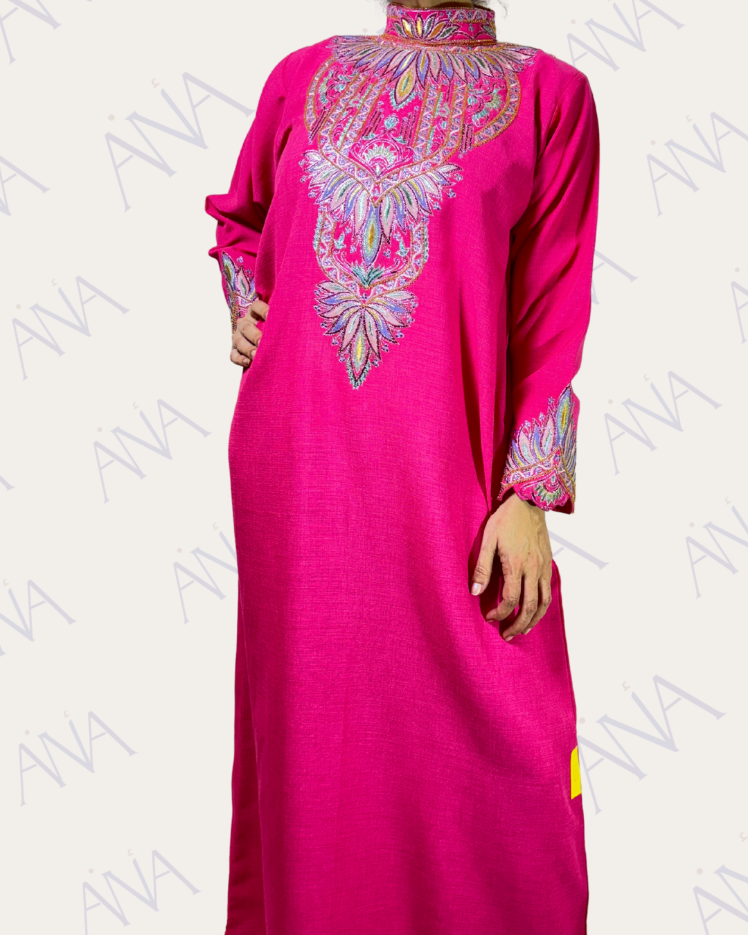 Ana Fuchsia High Neck Dress
