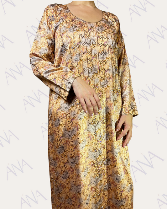 Ana Gold Full Crystal Dress