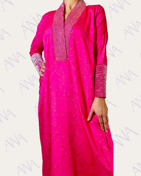 Ana Fuchsia Tally Neck Dress