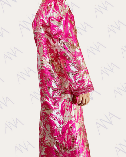 Ana Pink & White Jacaratt Dress