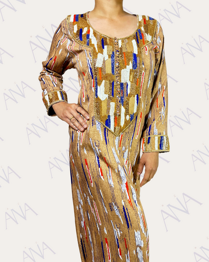 Ana Brown Golden Dress