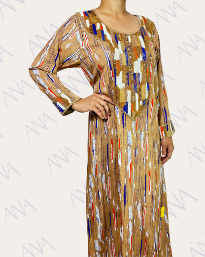 Ana Brown Golden Dress