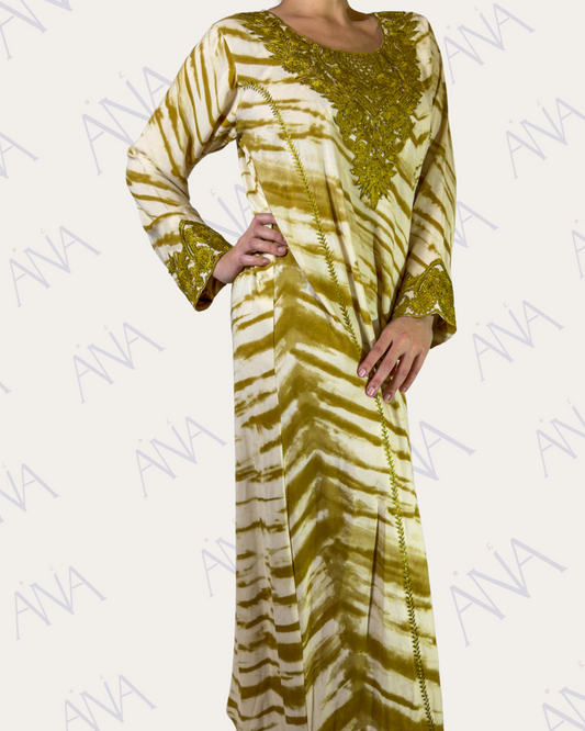 Ana Gold Neckline Dress
