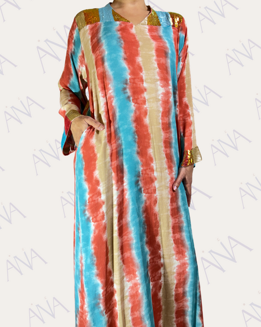 Ana Colorful Gold Sequence Dress