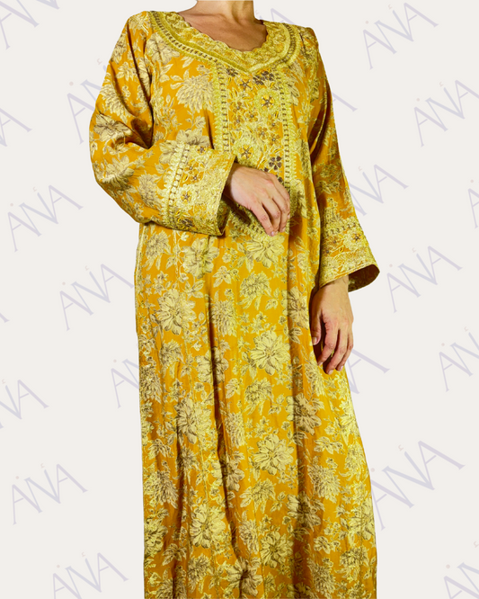 Ana Yellow Flower Bahraini Dress