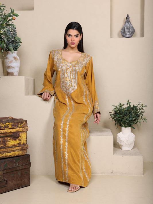 Traditional Gold Jalabiya Bahraini Cut