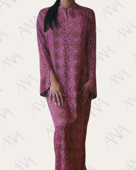 Ana Pink & Brown Floral Dress