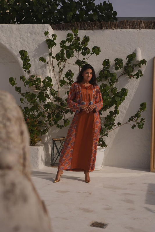 Burnt Orange Moroccan Jalabiya
