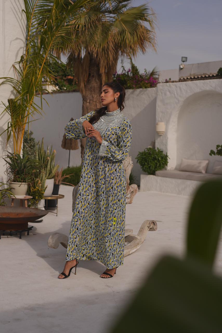 Green Patterned Jalabiya