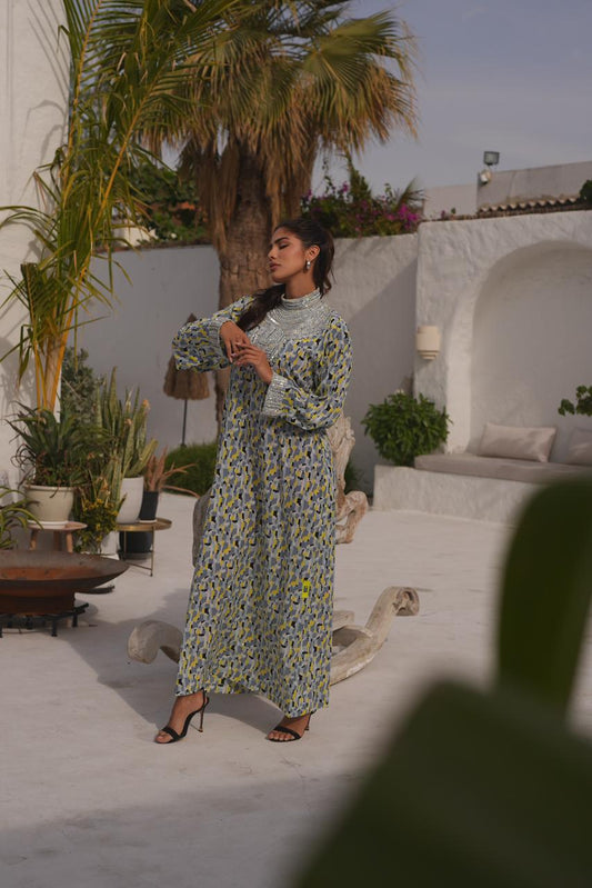 Green Patterned Jalabiya