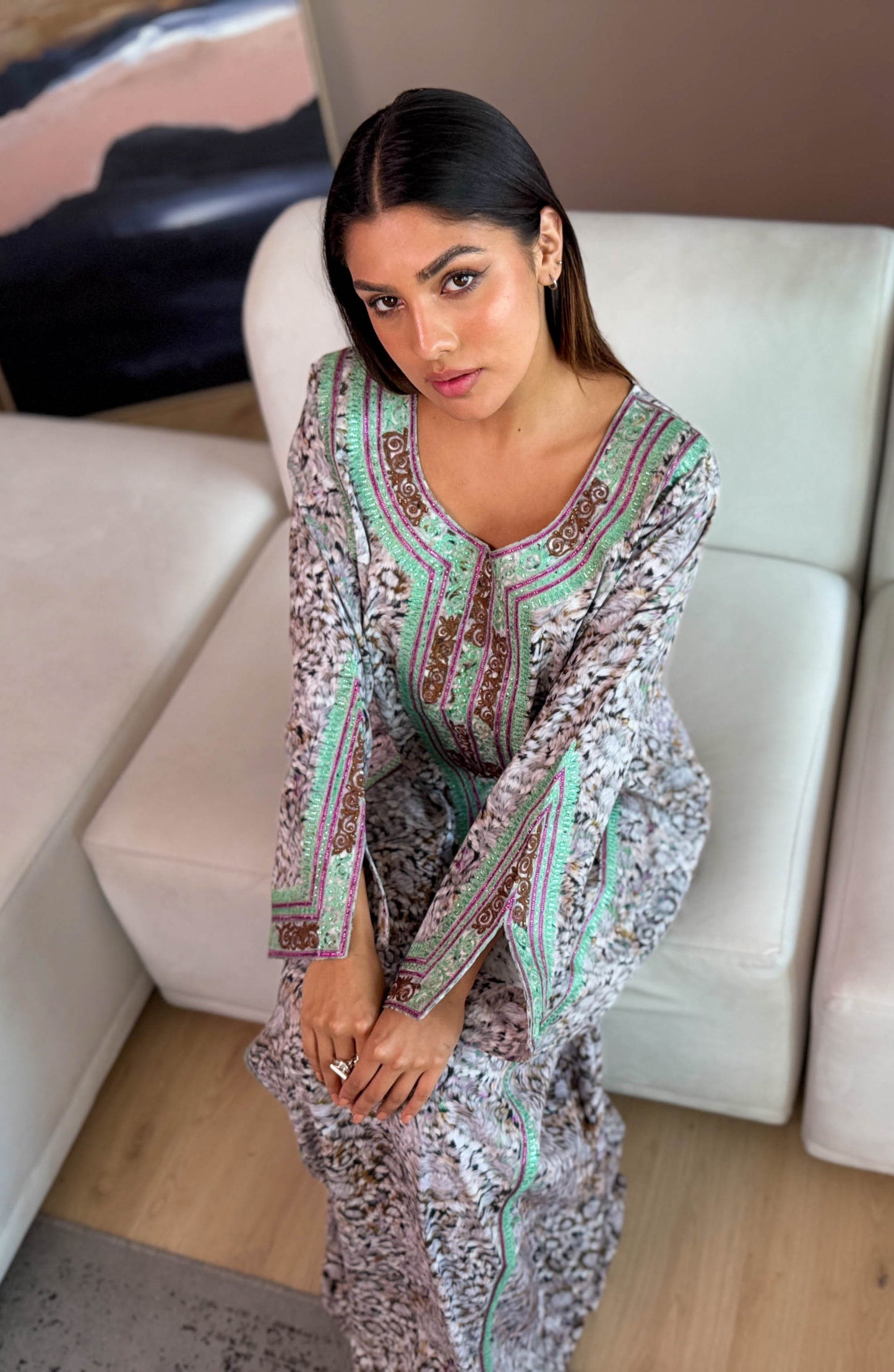 Ana Frosted Floral Dress