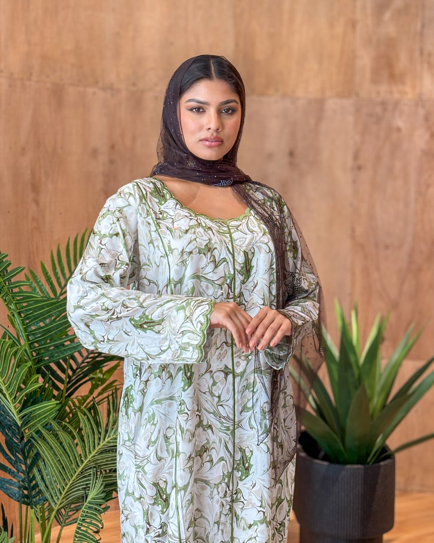 Ana Green Marble Dress