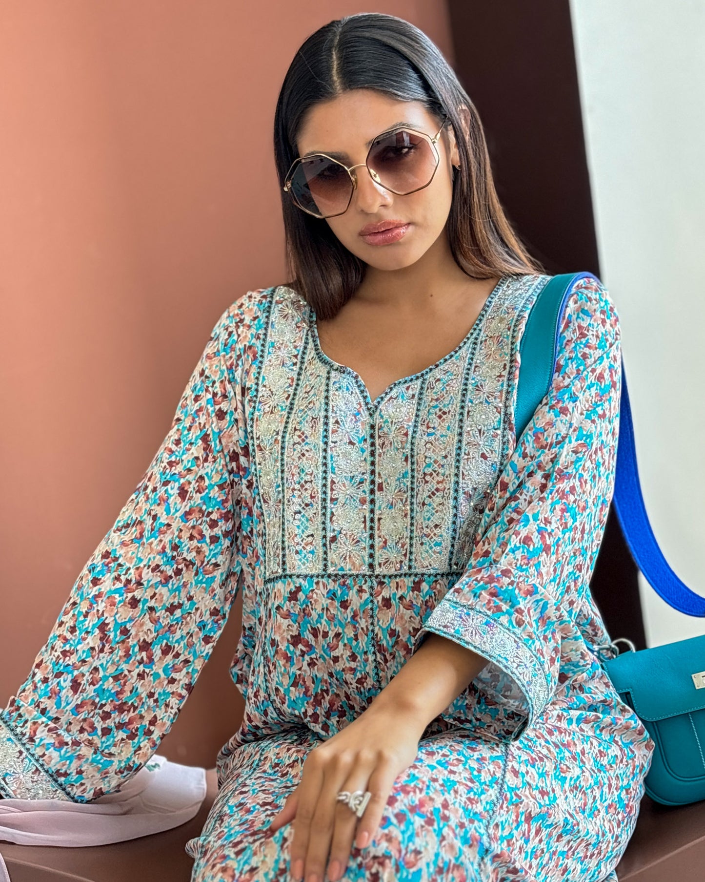 Ana Blue Glimmer Dress