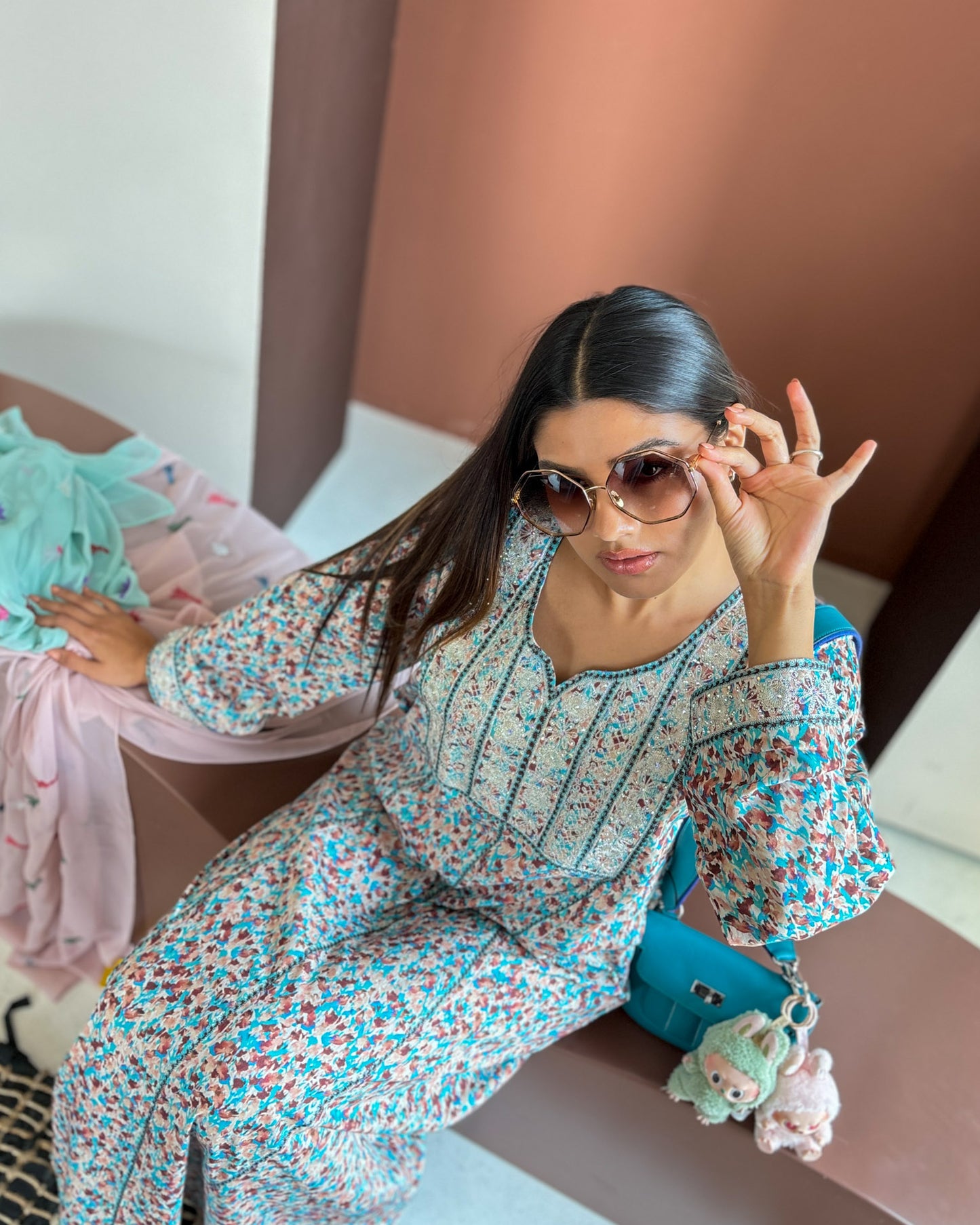 Ana Blue Glimmer Dress