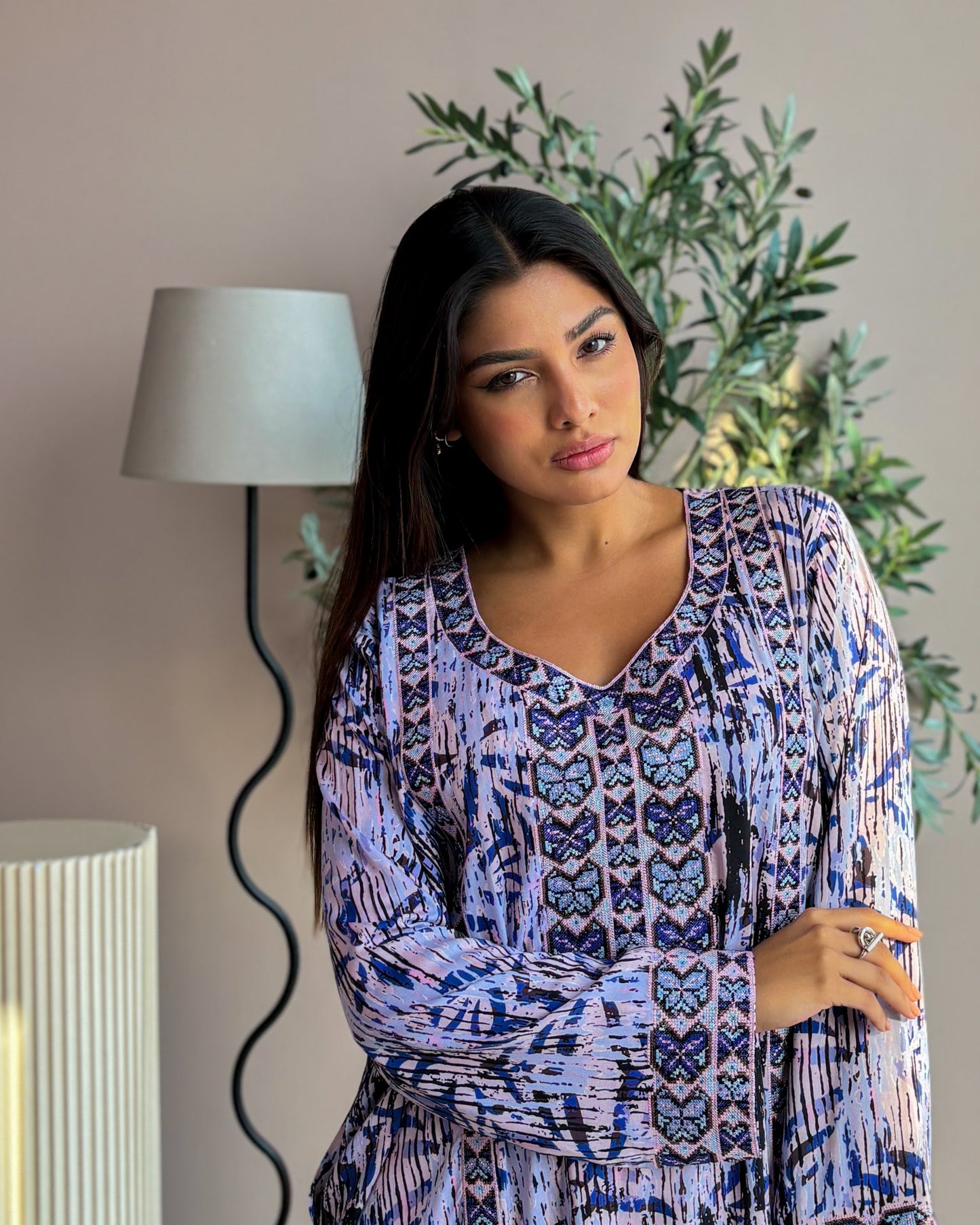 Ana Purple Pattern Dress