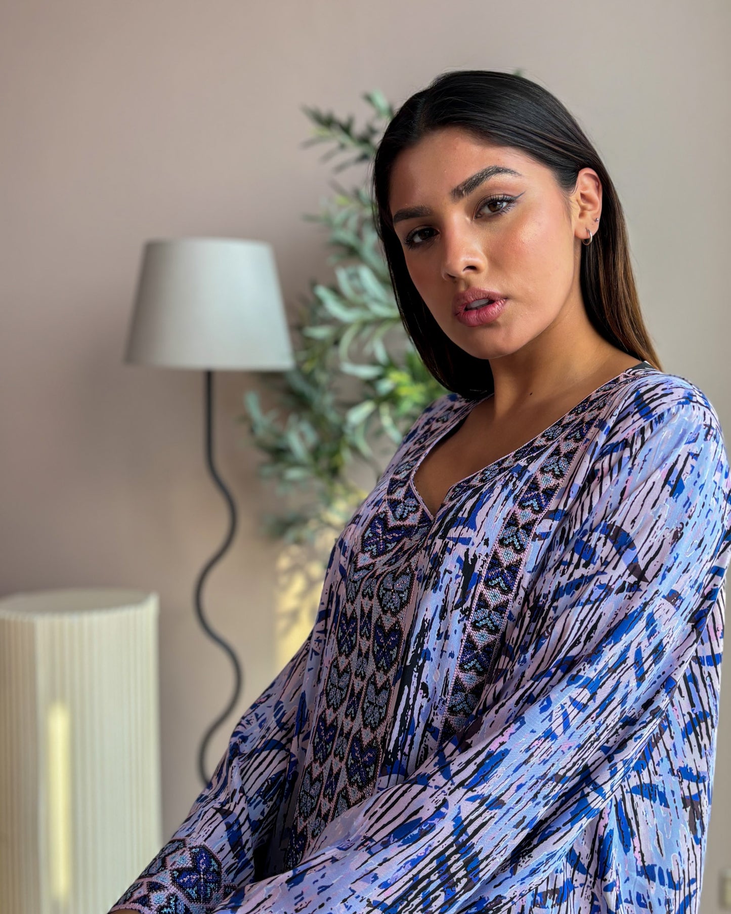 Ana Purple Pattern Dress