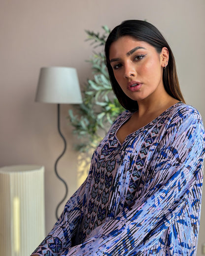 Ana Purple Pattern Dress