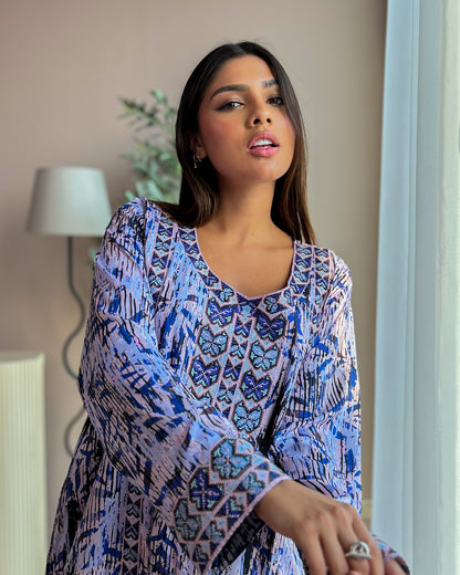 Ana Purple Pattern Dress
