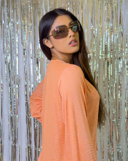 Ana Orange with Red Tassel Dress