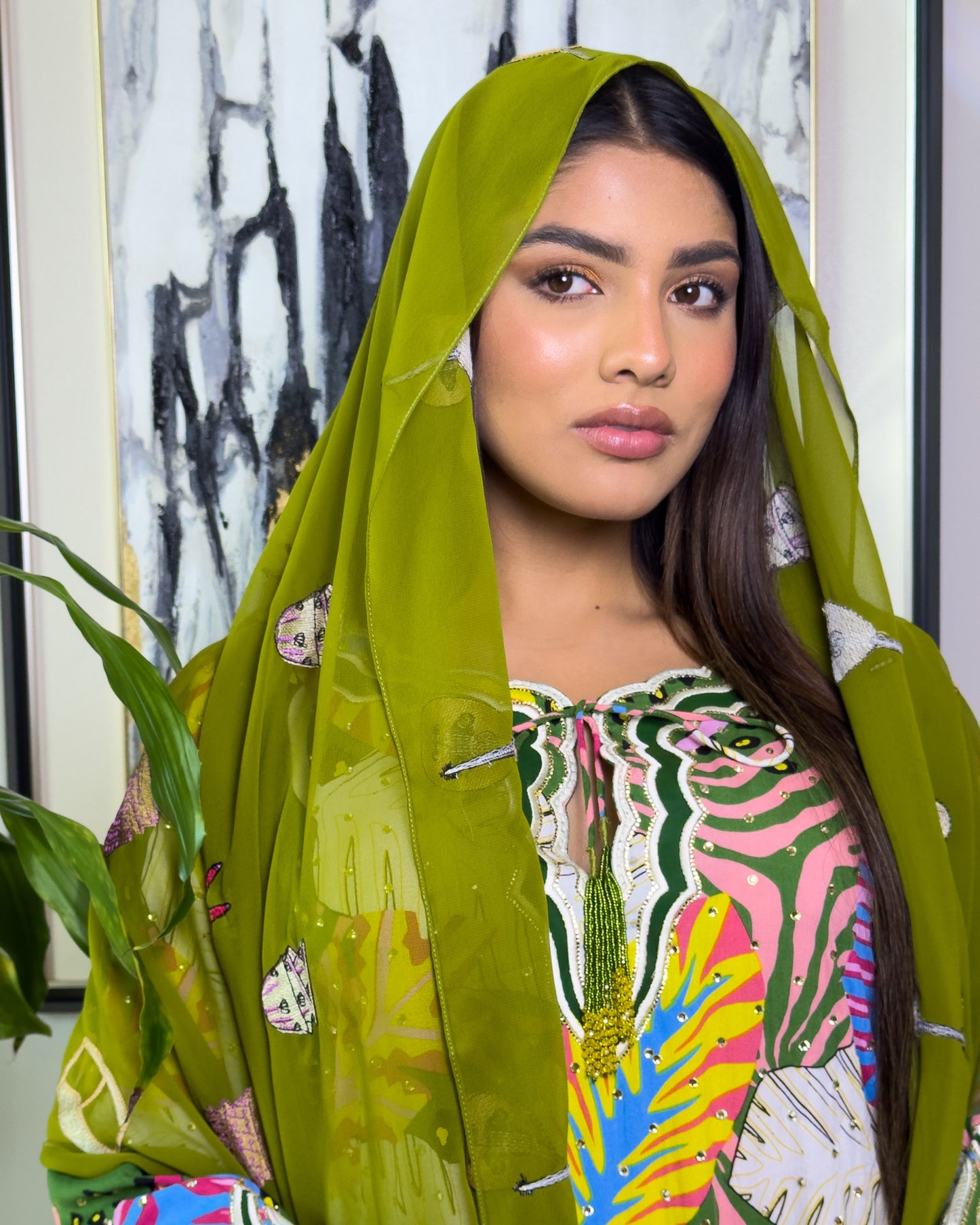 Ana Green Leaf Dress