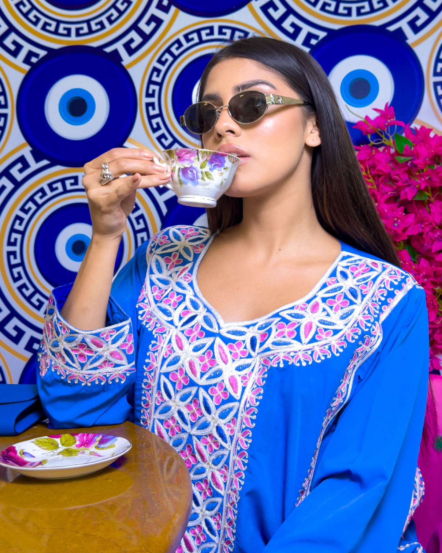 Ana Blue Flower Dress