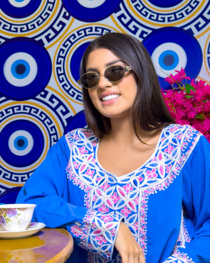 Ana Blue Flower Dress