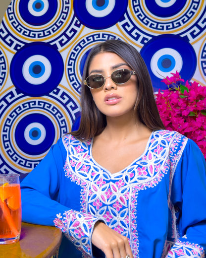 Ana Blue Flower Dress