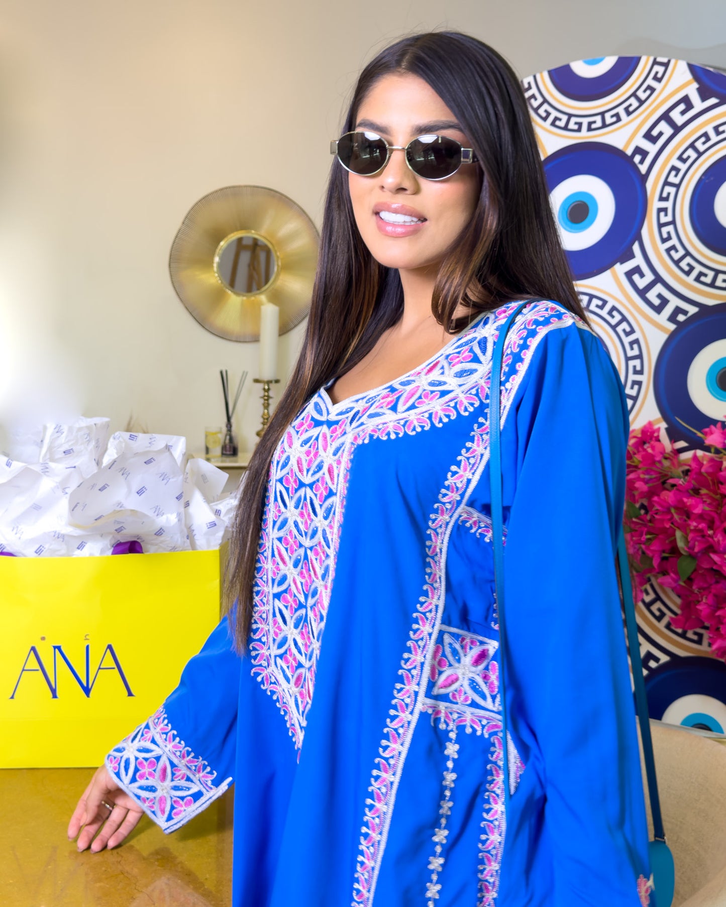 Ana Blue Flower Dress