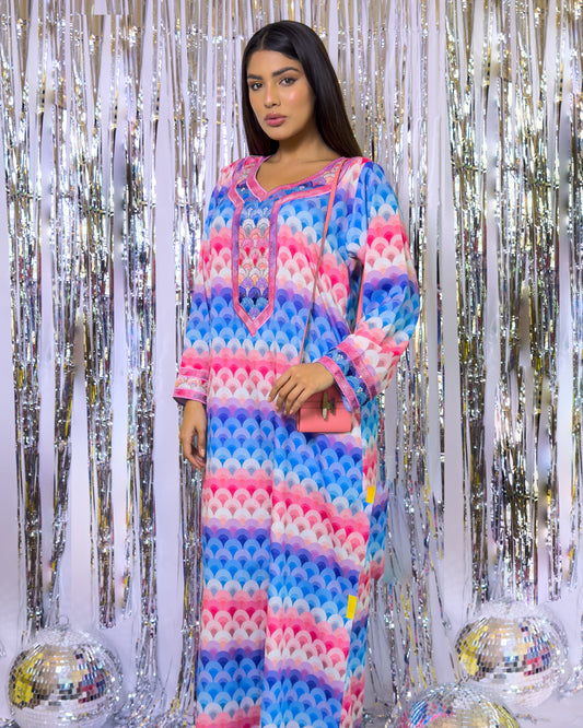 Ana Multi Color Curve Dress
