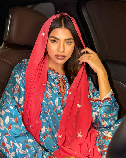 Ana Blue & Orange Lining Dress